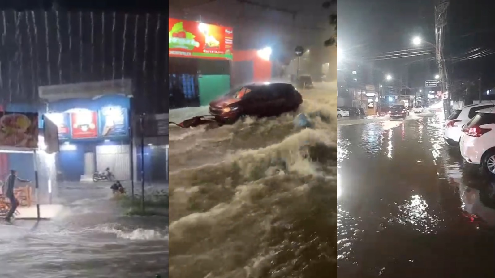 VÍDEOS; mulher e bebê são resgatados após serem arrastados por enxurrada em Teresina; climatologista explica fenômeno de forte chuva