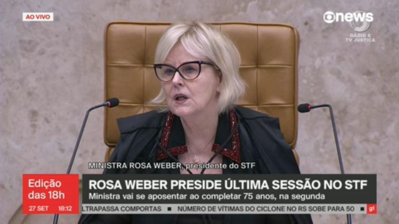 Rosa Weber se despede da presidência do STF, cita 8 de janeiro e ...