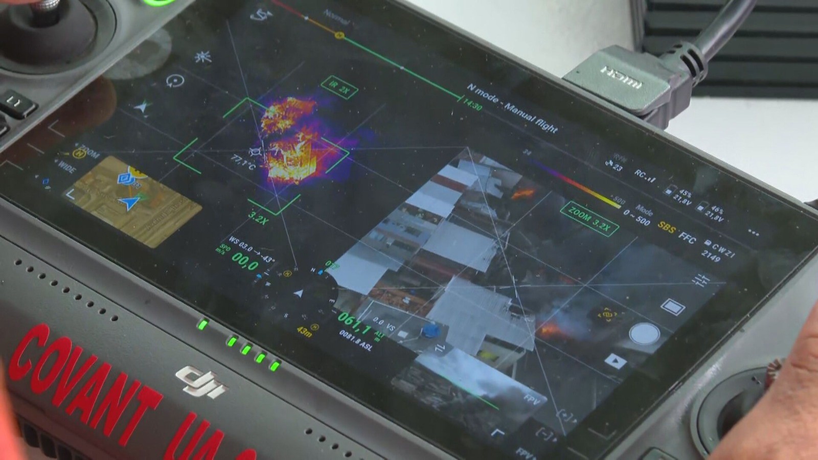 Drones com câmeras térmicas ajudam a combater incêndio em galpão de loja de peças de moto em Ramos