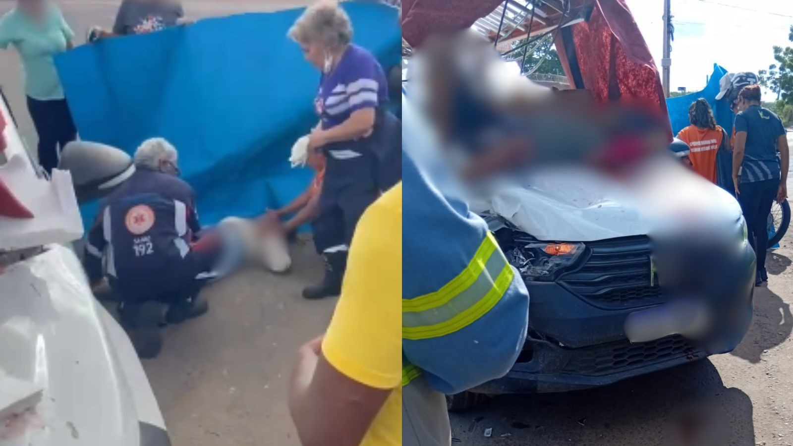 Casal fica gravemente ferido após colisão entre carro e moto em Teresina