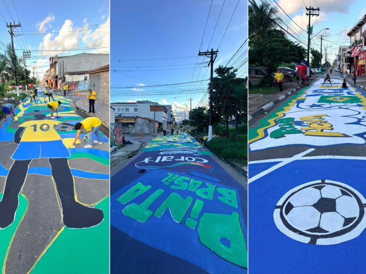 Barbeiro de Neymar e de famosos mobiliza comunidade para decorar rua antes de jogo do Brasil na Copa; VEJA