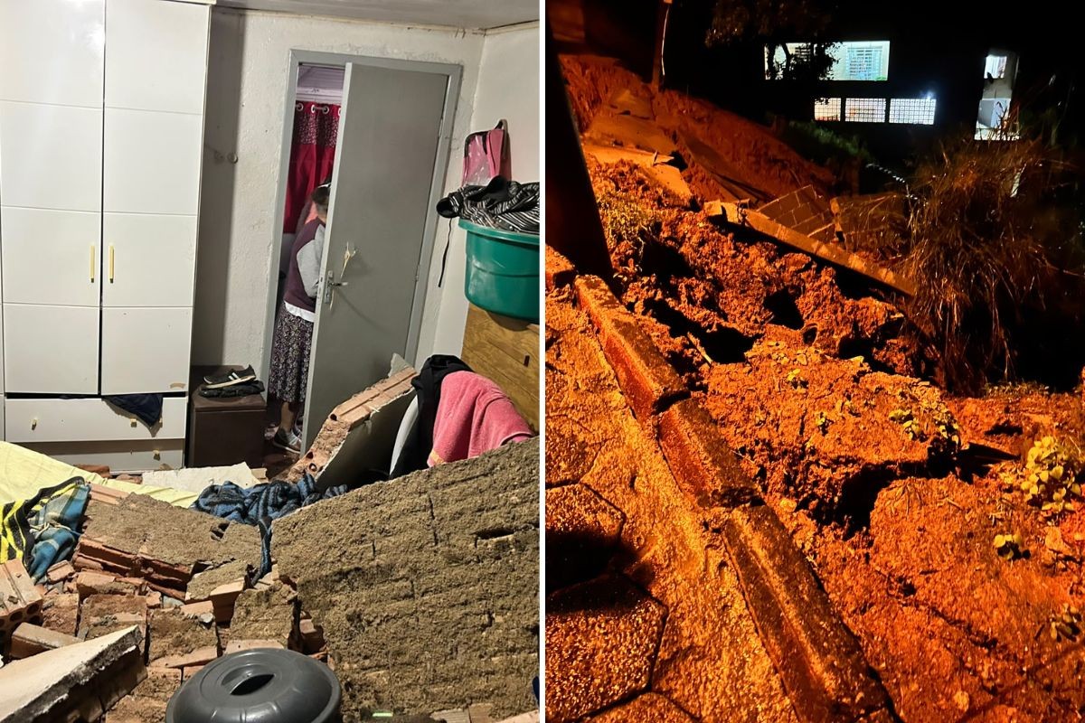 Chuva provoca três deslizamentos, deixa morador ferido e interdita imóveis no interior de SP