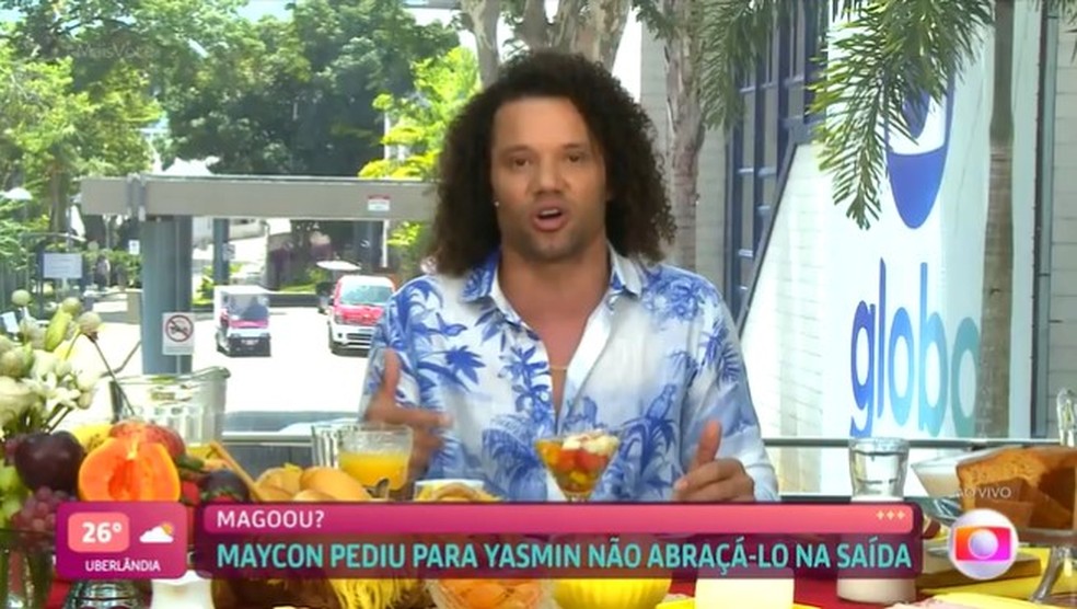 Maycon, primeiro eliminado do 'BBB 24', participa do 'Mais Você' — Foto: Reprodução/Globo