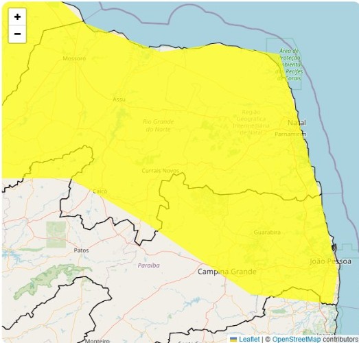 Inmet mantém alerta de chuvas intensas em João Pessoa e outras 102 cidades da Paraíba 