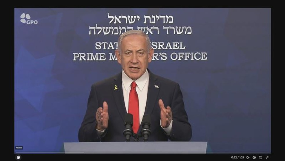 Netanyahu parabeniza Trump após bombardeio ao Irã — Foto: Reprodução