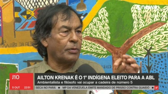 Ailton Krenak é 1º indígena eleito para a ABL - Programa: Jornal das Dez 
