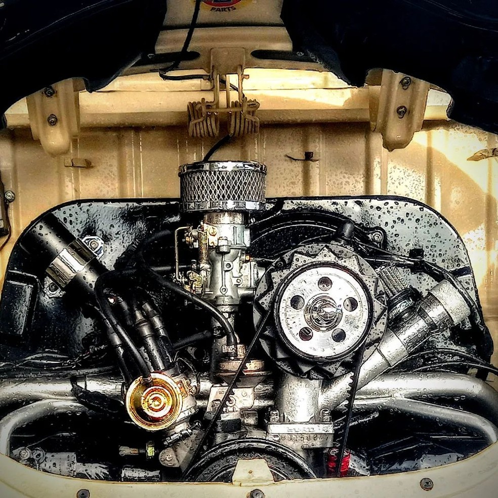 Fusca Xereta ganhou novo motor  — Foto: Arquivo Pessoal