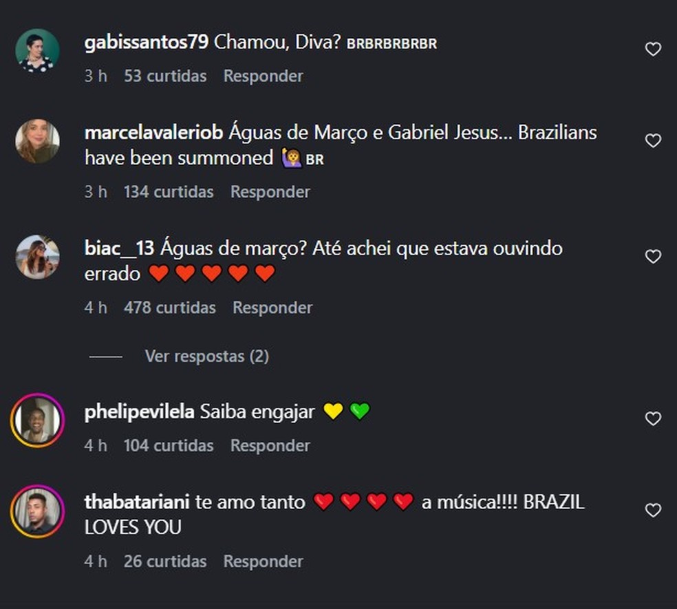 Brasileiros comentam em post de Anne Hathaway — Foto: Reprodução/Instagram