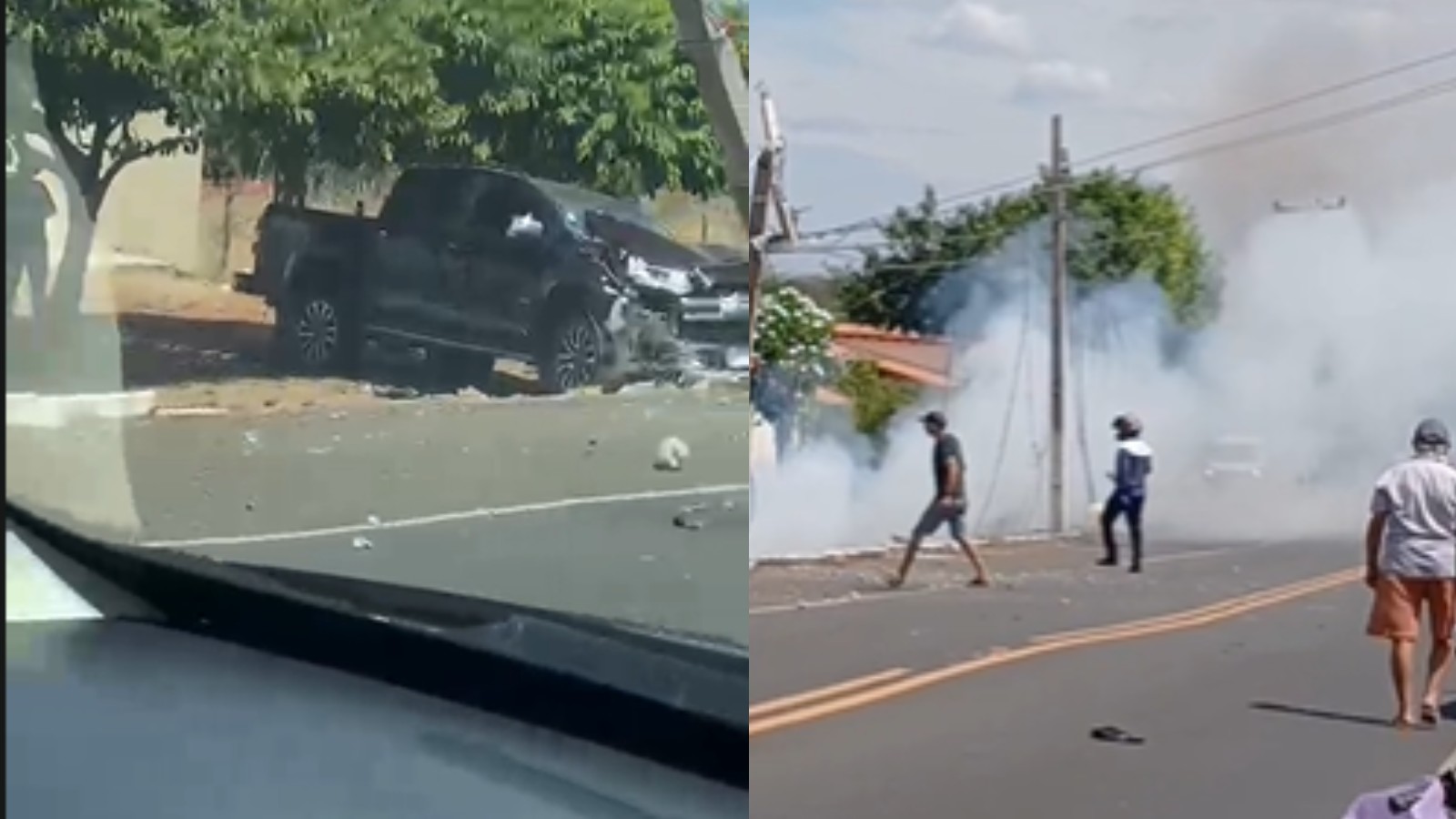 Acidente entre carro e motocicleta provoca queda de poste no Sul do Piauí 