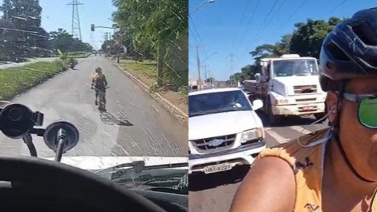 Durante treino, ciclista filma o próprio atropelamento em avenida de MS; veja o vídeo