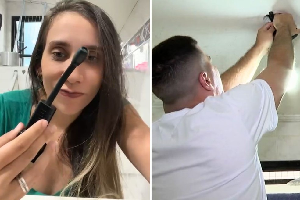 Família encontra câmera escondida em banheiro de apartamento no litoral de São Paulo — Foto: Reprodução/TikTok e TV Tribuna