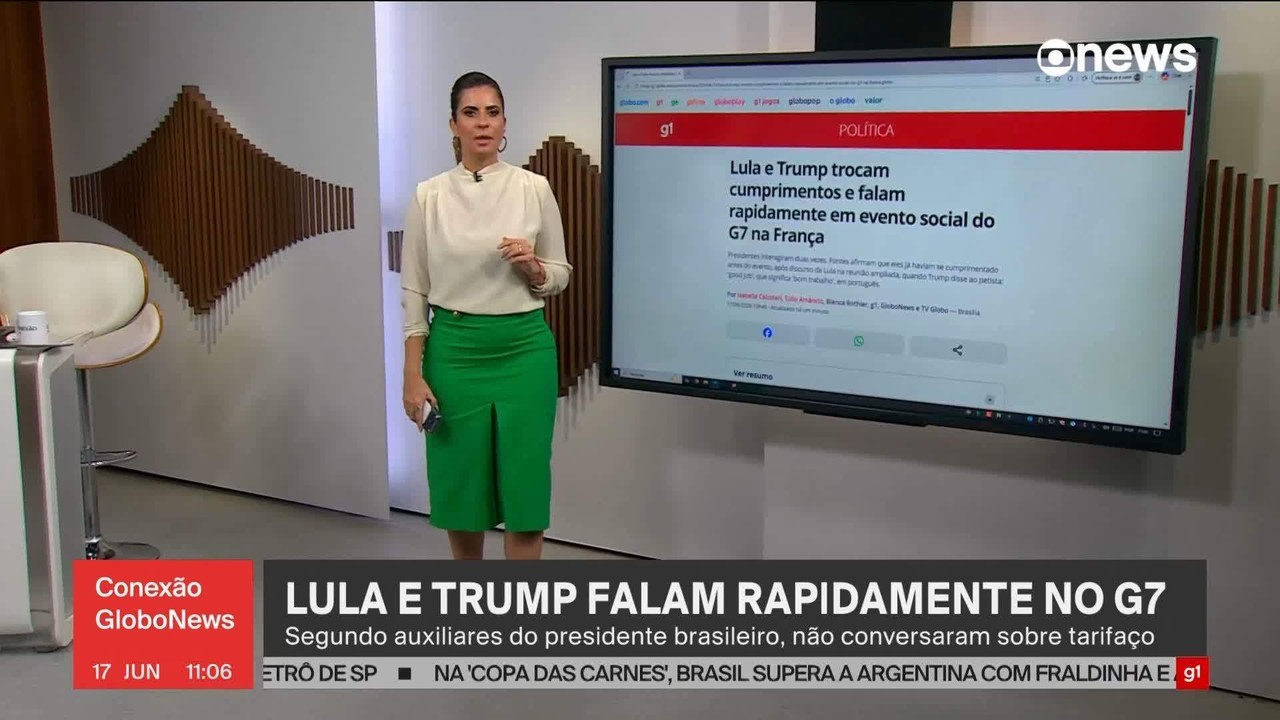 No G7, Lula diz que não pediu bilateral e que Trump não pode se meter nas eleições do Brasil