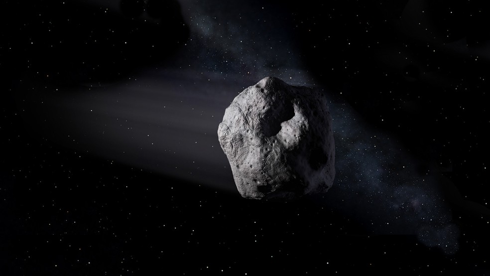 Ilustração da Nasa mostra asteroide no espaço — Foto: Nasa/JPL-Caltech/Arquivo