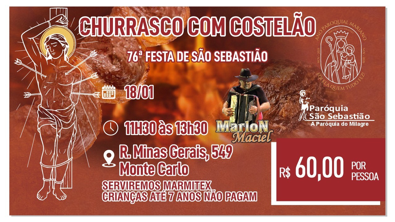 76ª Festa de São Sebastião começa nesta sexta no bairro Monte Carlo