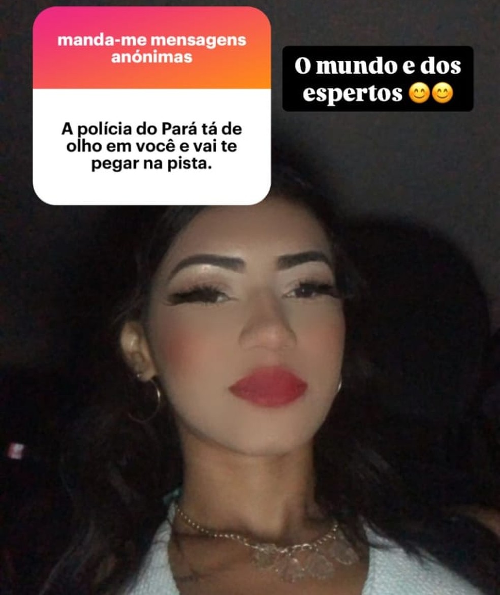 'O mundo é dos espertos', postou traficante antes de ser presa — Foto: Reprodução