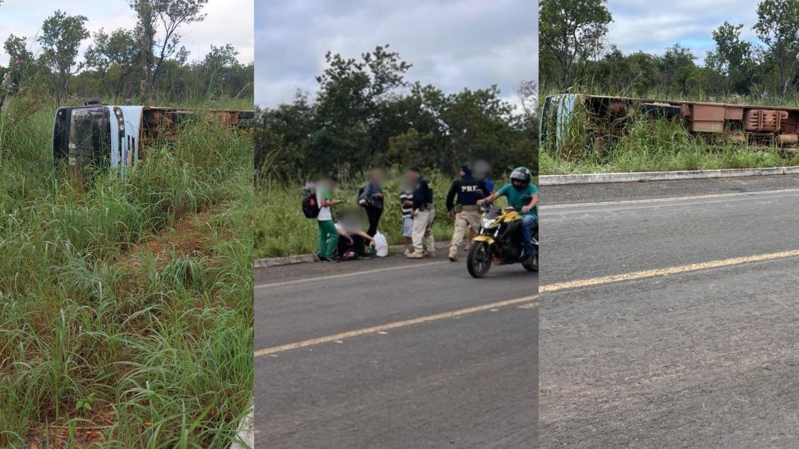 Ônibus escolar com alunos tomba no Sul do Piauí e deixa estudantes feridos