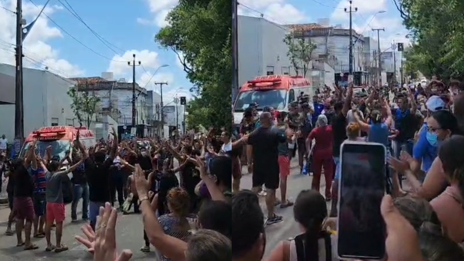 Vídeo: População reza e aplaude após ajudar no resgate de pacientes de hospital que teve incêndio de grandes proporções em Fortaleza