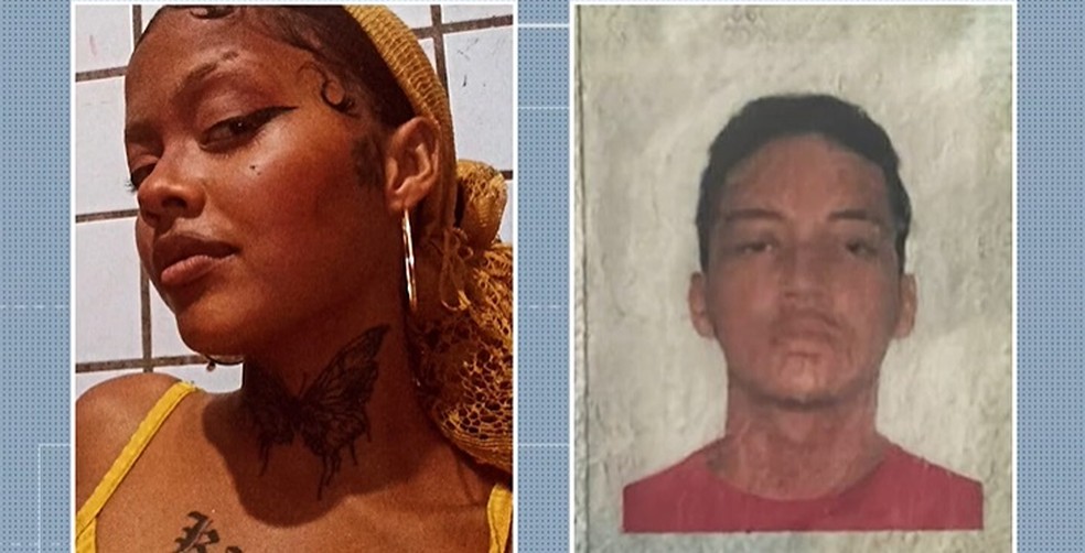 Jennyfer Regina Cândido de Almeida, de 20 anos, e  Leonardo Henrique Santos Lima, de 18 anos, foram mortos em Jaguaribe — Foto: Reprodução/TV Cabo Branco