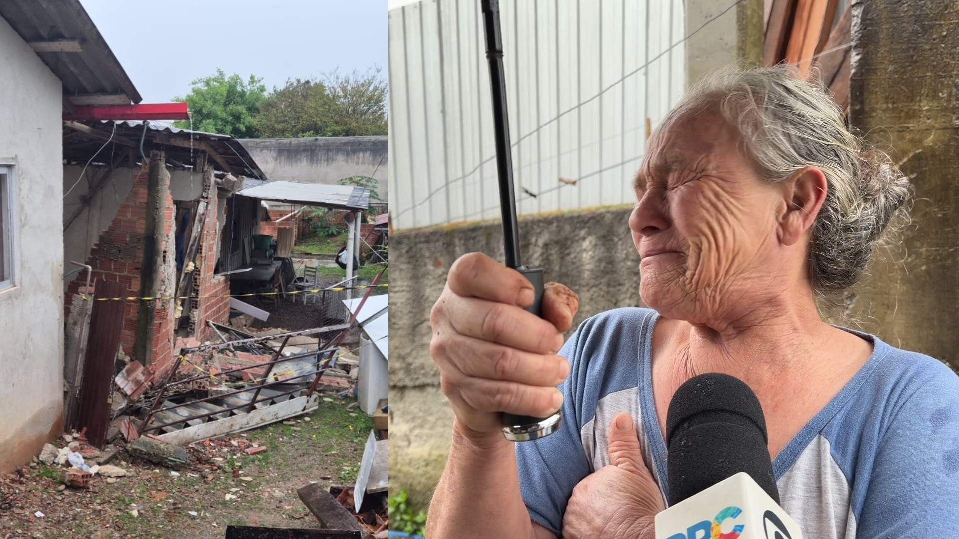 VÍDEO: Moradora escuta estralos e, tempo depois, casa desaba em Curitiba