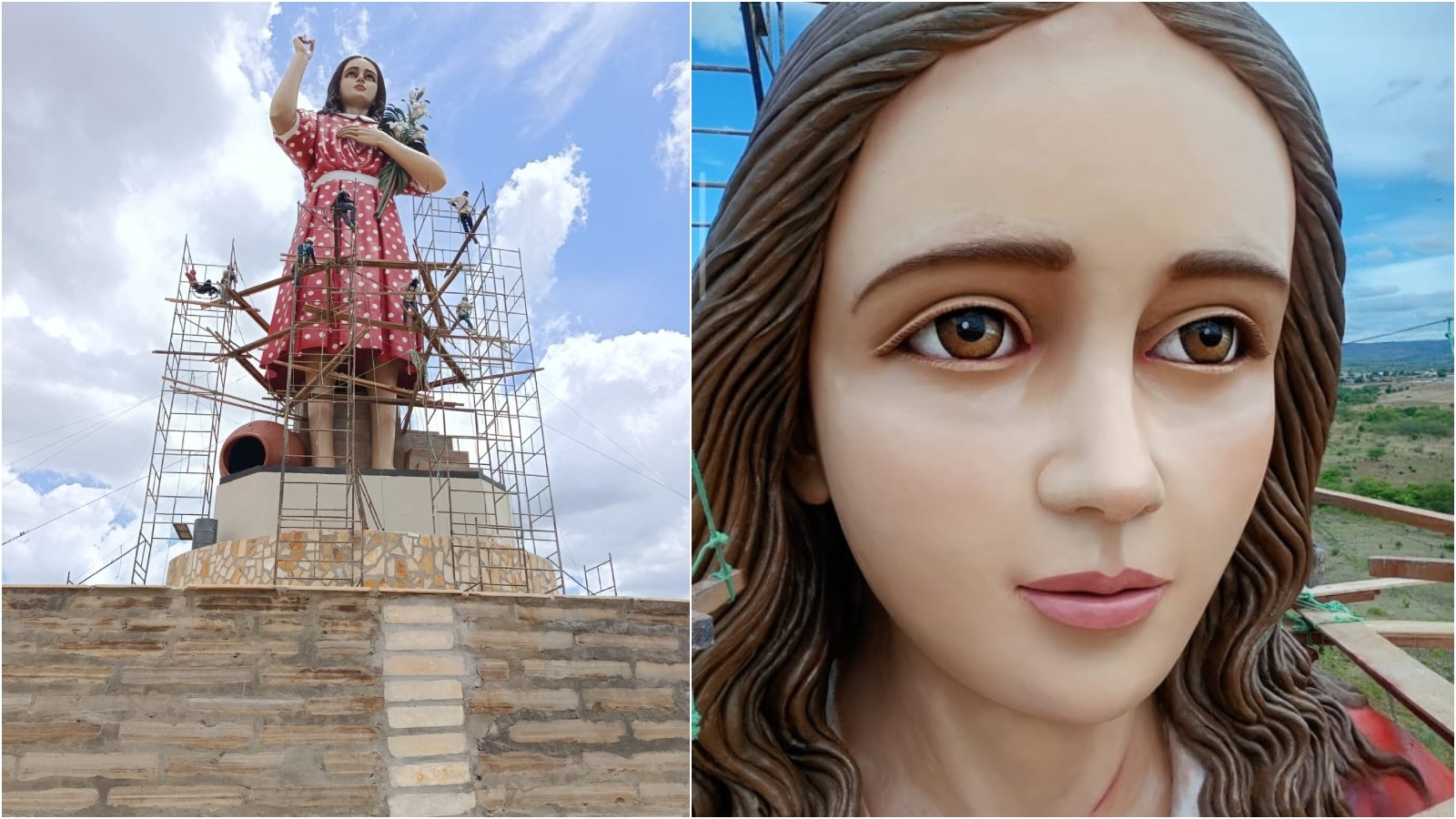 Estátua da beata Menina Benigna é finalizada em Santana do Cariri; confira imagens