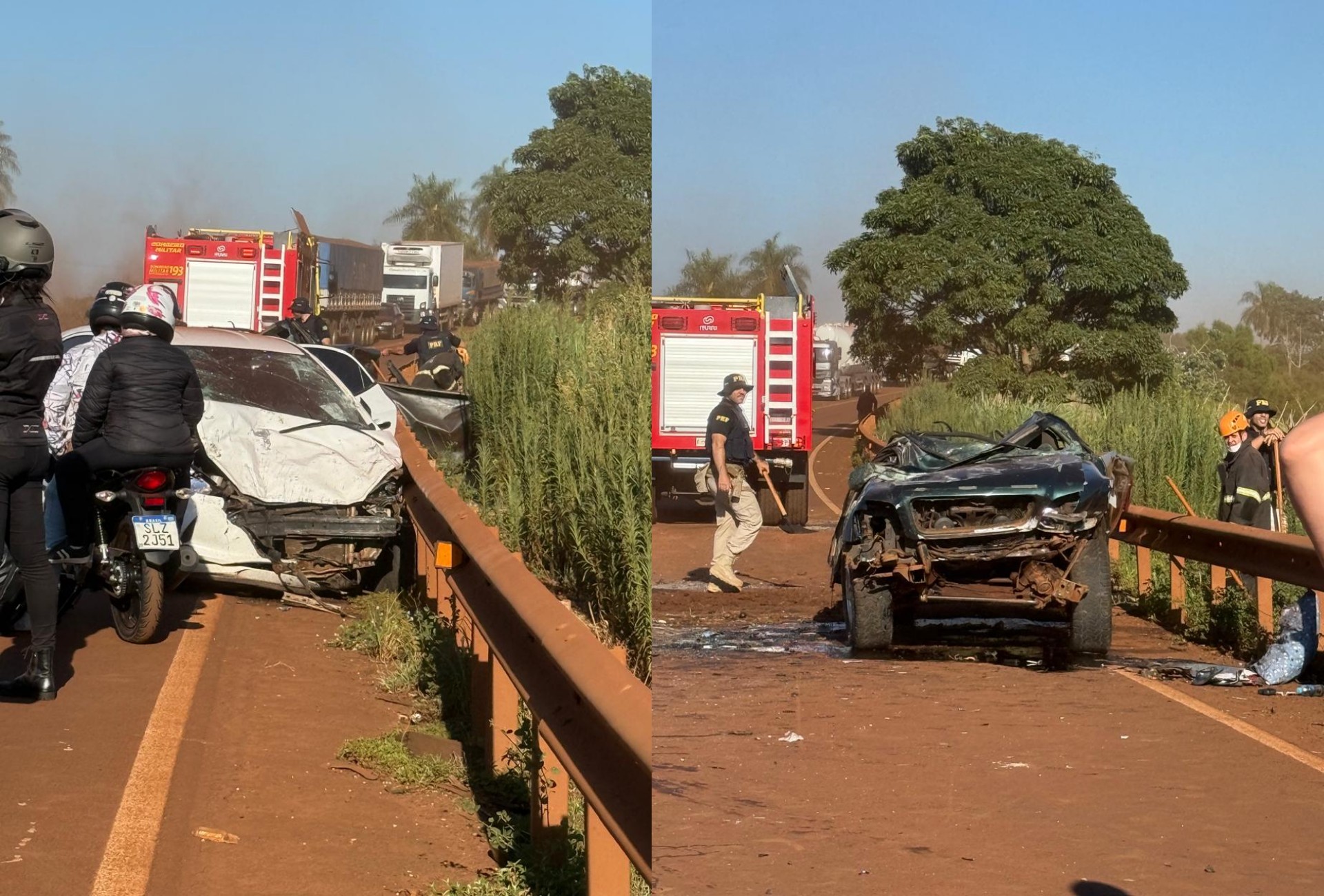 Acidente com três veículos deixa uma pessoa morta e fecha a BR-267 em Maracaju