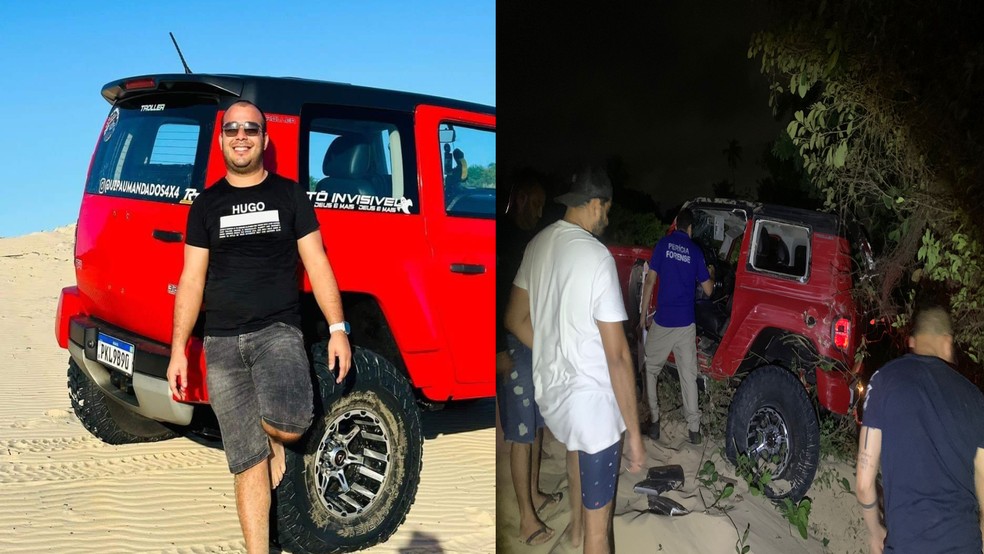 Motorista morre ao capotar caminhonete 4x4 em duna na Grande Fortaleza. — Foto: Reprodução