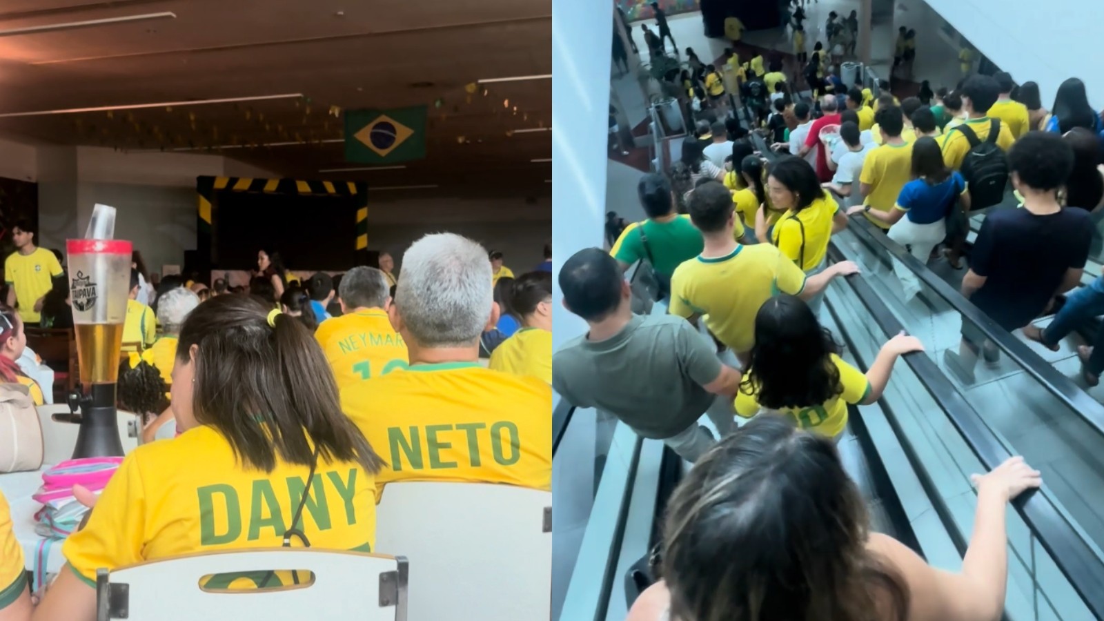 Na hora do jogo do Brasil, shopping fica sem energia e multidão vai embora às pressas em Fortaleza