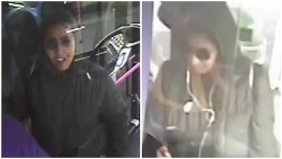 Para ajudar na identificação, a polícia local divulgou imagens de Vitória dentro de um ônibus que circulava pela região. — Foto: Polícia de Essex