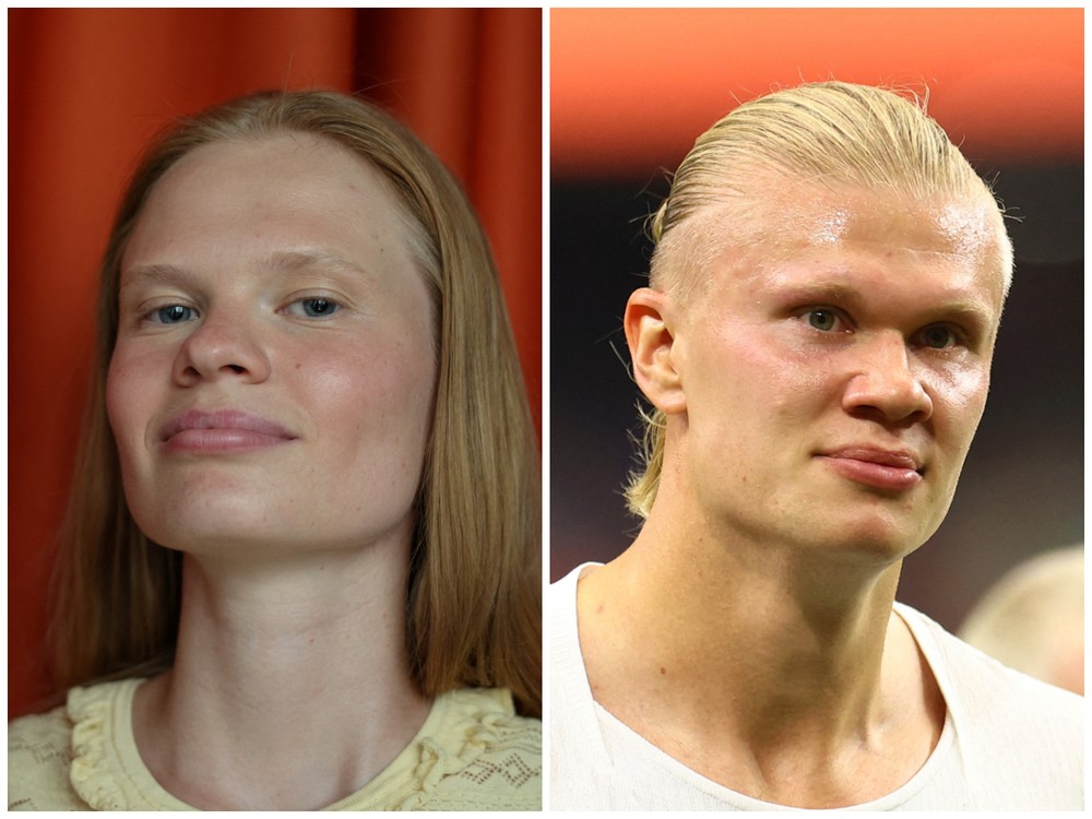 Modelo russa viraliza nas redes sociais ao explorar semelhança física com o jogador Erling Haaland