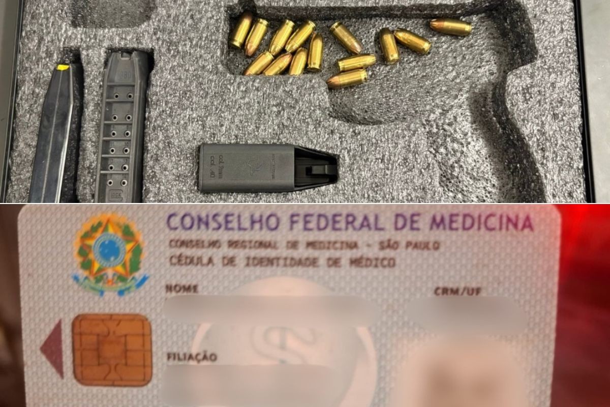 Médico é preso com arma ilegal após acusação de enforcar e ameaçar companheira de morte no litoral de SP