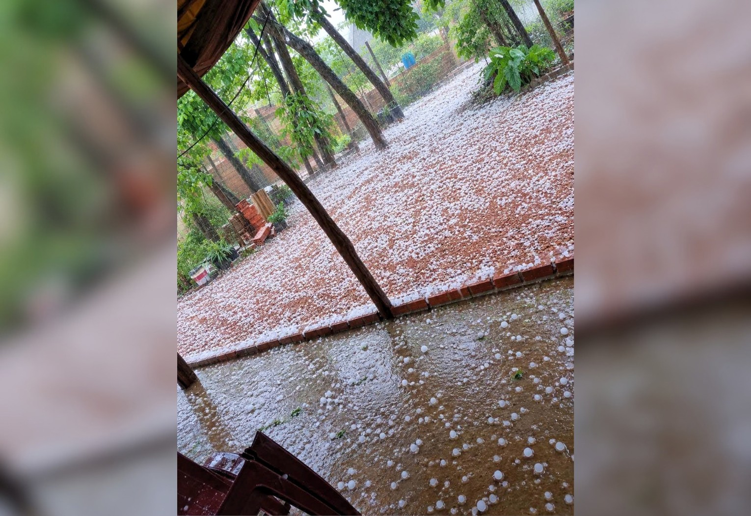 Chuva de granizo e vento causam estragos em escola e interrompem aulas no TO; VÍDEO