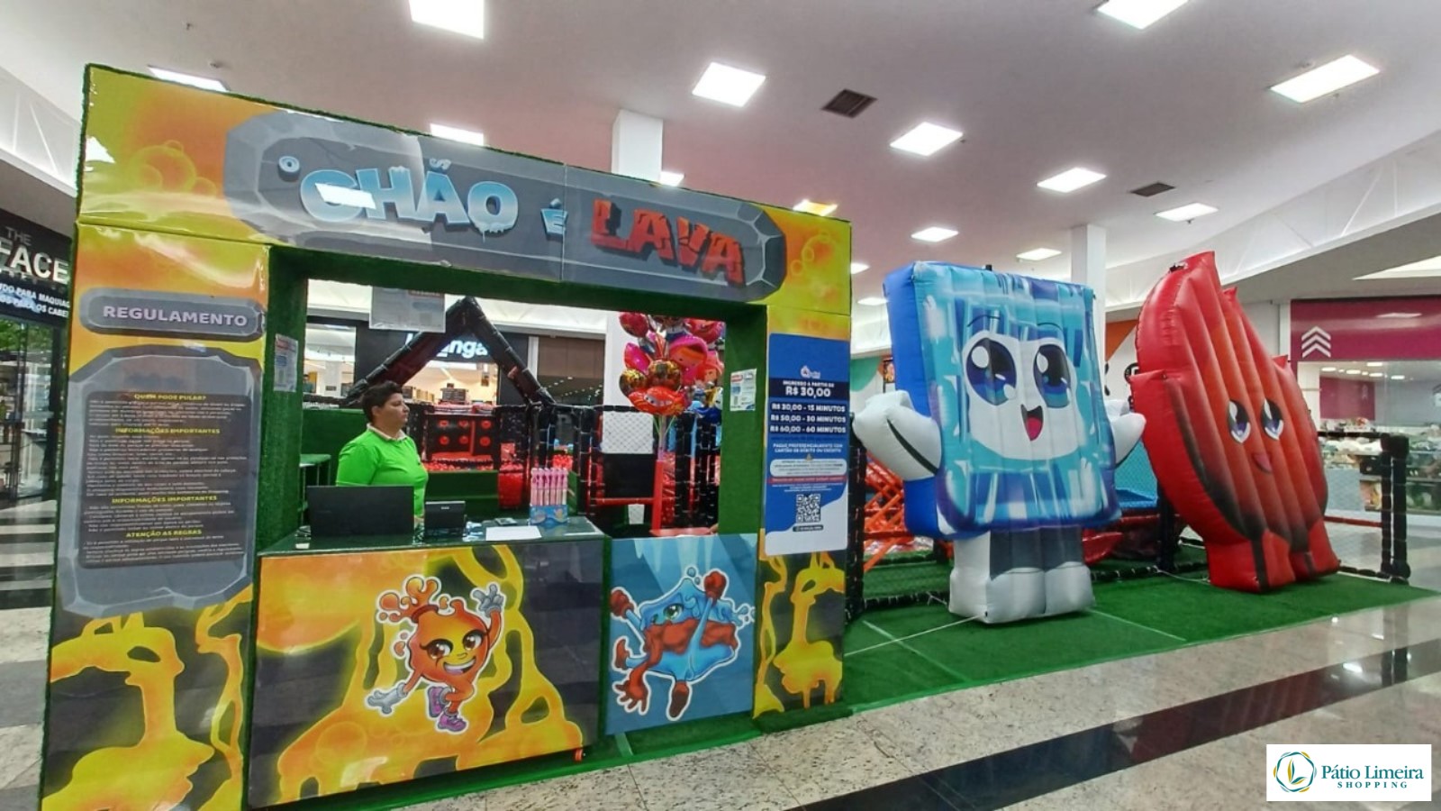 Atração “O Chão é Lava” é novidade no Pátio Limeira Shopping