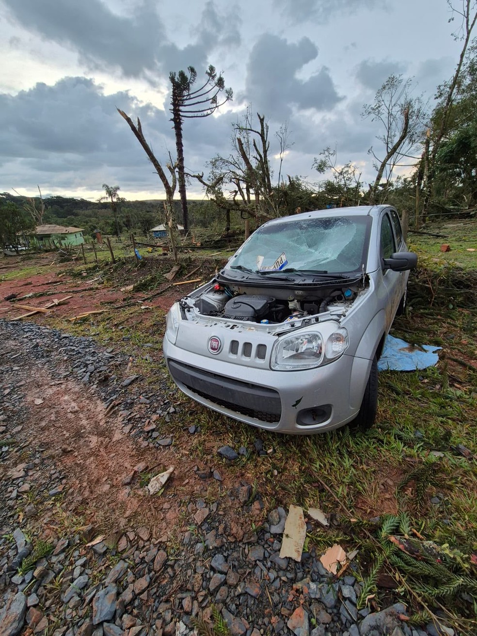 Simepar analisa se tornado atingiu Reserva (PR) no domingo — Foto: Prefeitura de Reserva