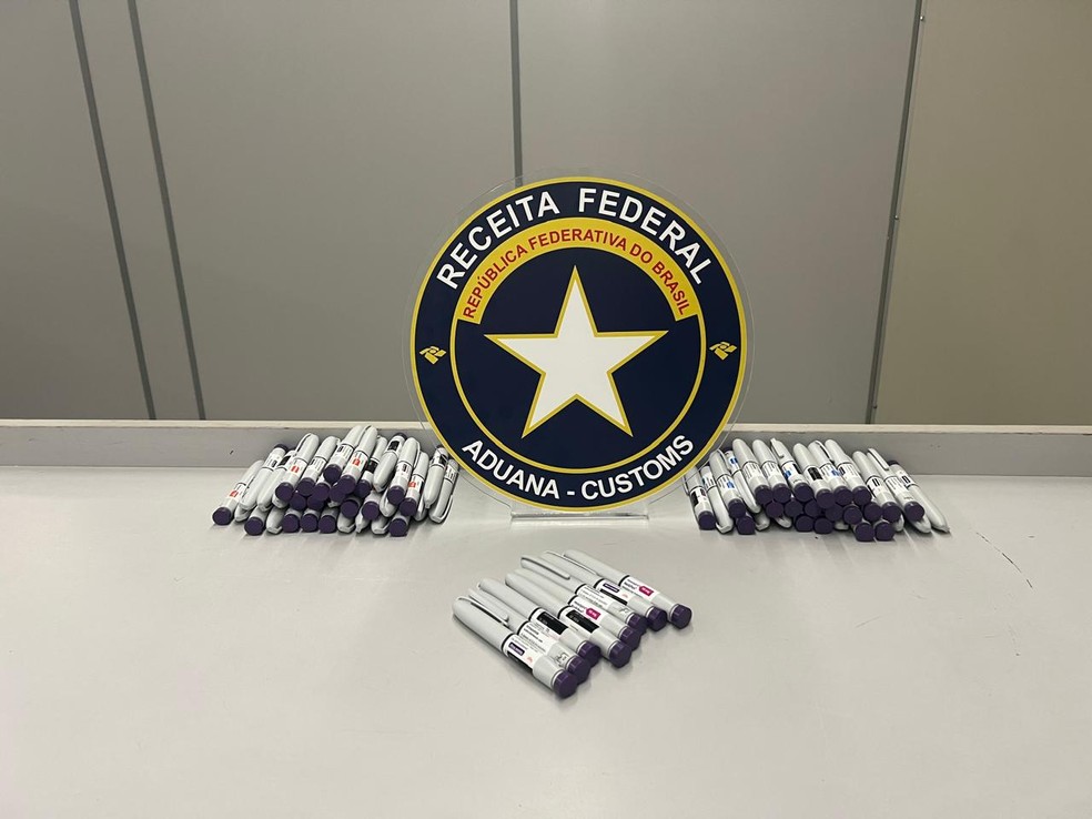 Canetas emagrecedoras apreendidas pela Receita Federal — Foto: Divulgação