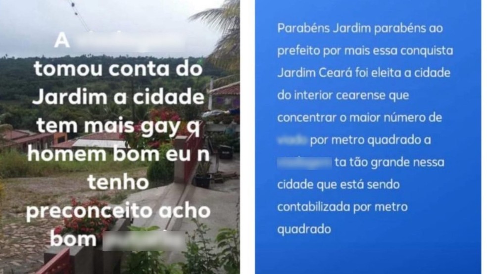 Homem é condenado após publicações homofóbicas em rede social, no Ceará. — Foto: Redes sociais/Reprodução
