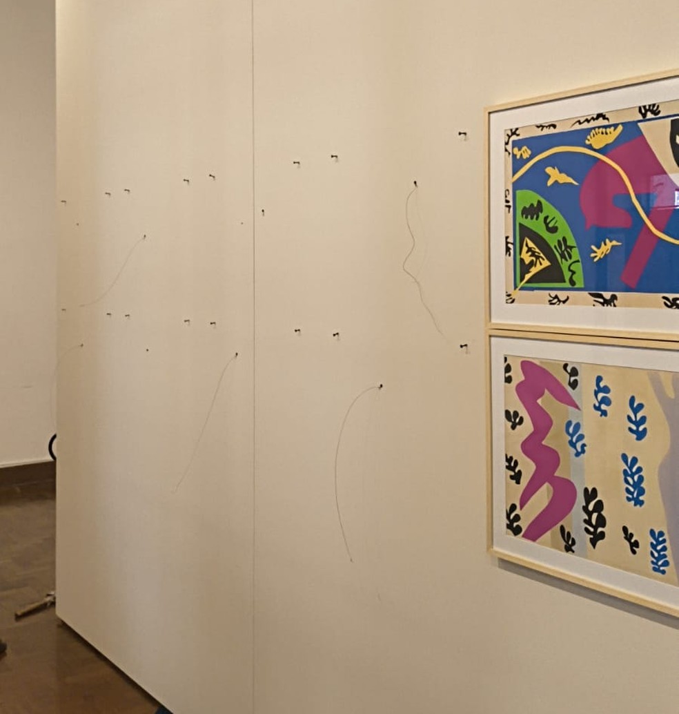 Espaço onde as obras roubadas estavam expostas na Biblioteca Mário de Andrade, no Centro de SP. — Foto: Acervo pessoal