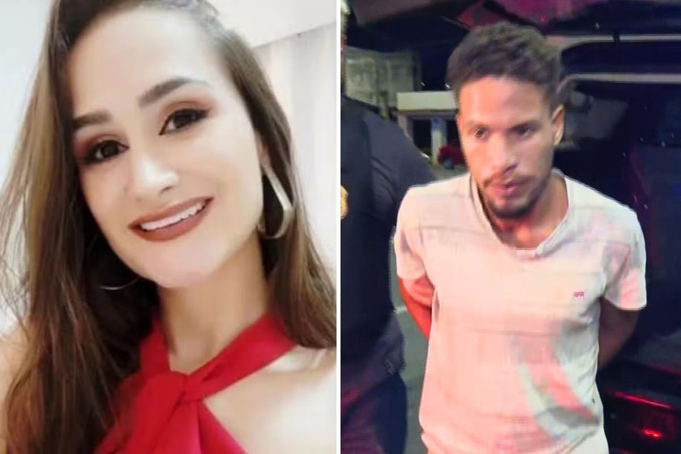 Aline Cristina Giamogeschi (à esq.) foi encontrada morta na própria casa em Registro (SP). Suspeito foi detido (à dir.) — Foto: Reprodução e Rinaldo Rori/TV Tribuna
