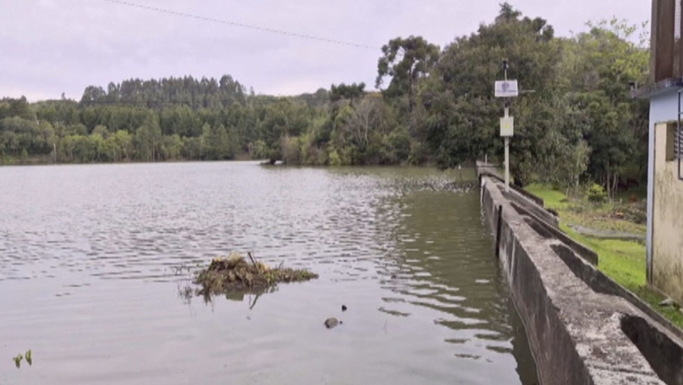 Barragem Arroio São Luiz na Serra Gaúcha — Foto: Reprodução/RBS TV