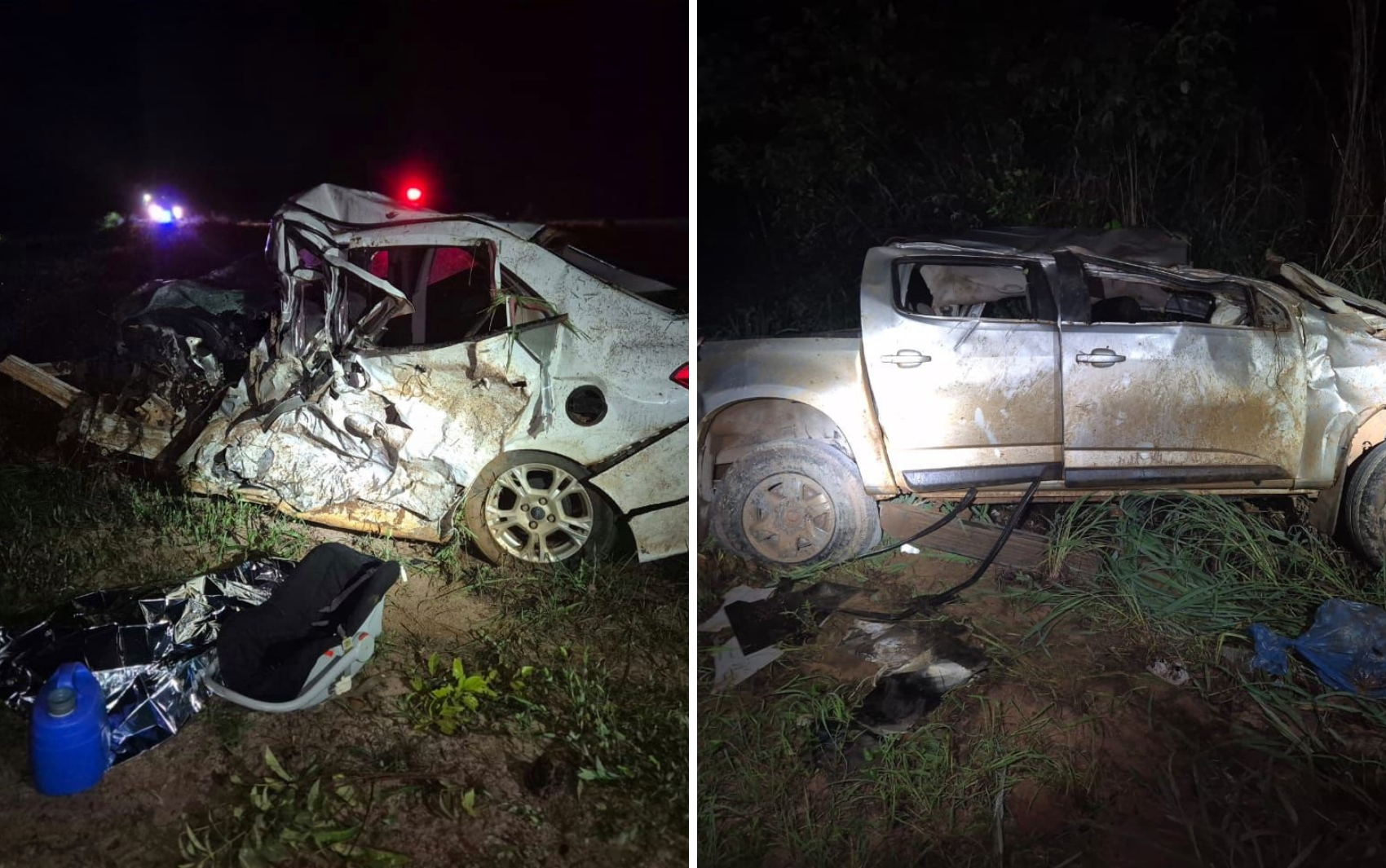 Avó, filho e neto morrem em acidente na BR-070 