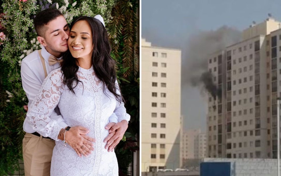 Graciane Rosa, Luiz Evaldo e o filho bebê morreram após incêndio em apartamento, em Valparaíso de Goiás — Foto: Reprodução/ Redes Socais