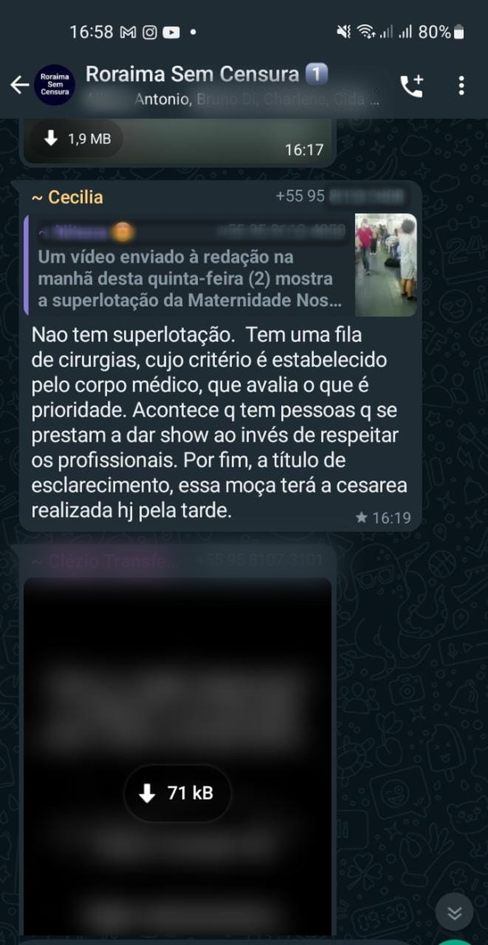 Secretária Cecília Lorezon comenta sobre desespero de grávida em grupo de WhatsApp em Roraima — Foto: Redes sociais