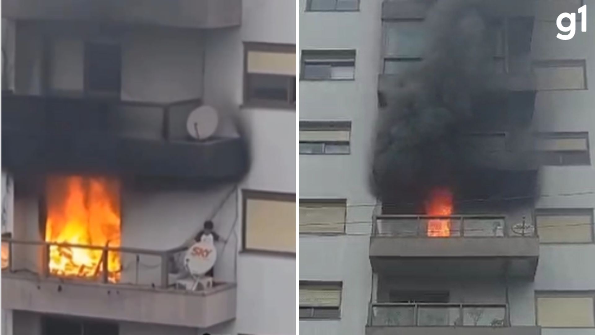 VÍDEO: criança é resgatada de apartamento em chamas no RS