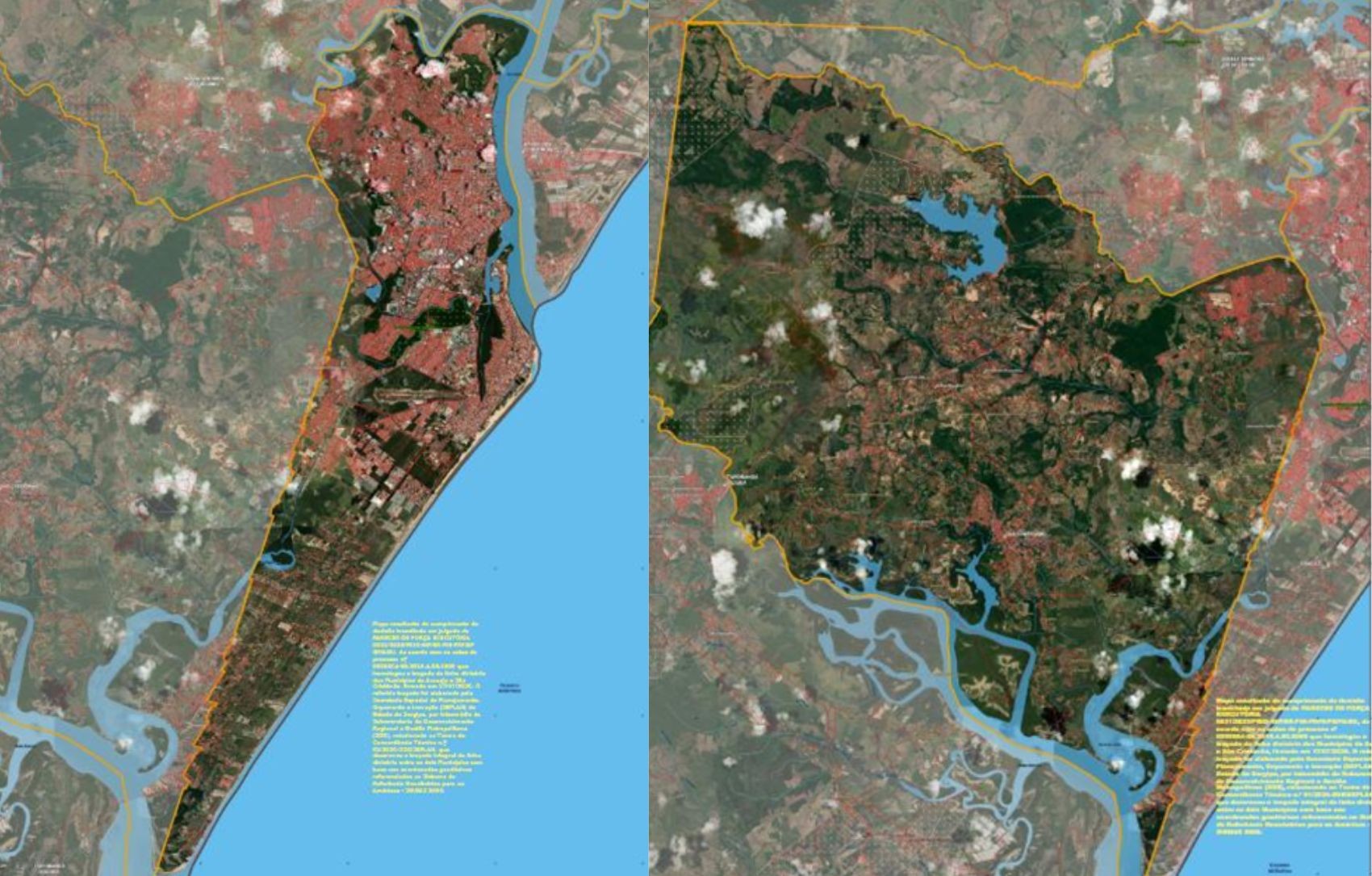 IBGE divulga mapas de Aracaju e São Cristóvão com novos limites territoriais