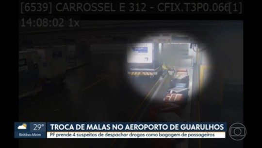 PF prende quatro novos suspeitos de tráfico de drogas em bagagens do Aeroporto de Cumbica - Programa: SP1 