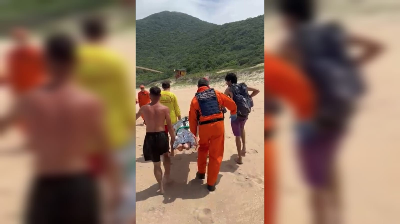 Mulher é mordida por capivara em lagoa de praia isolada de Florianópolis e resgatada de helicóptero; vídeo