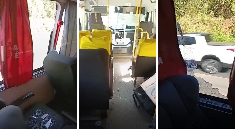Prefeitura de Euclides da Cunha afirmou que nenhum passageiro ficou ferido por conta do impacto — Foto: Site Pontal News/Reprodução