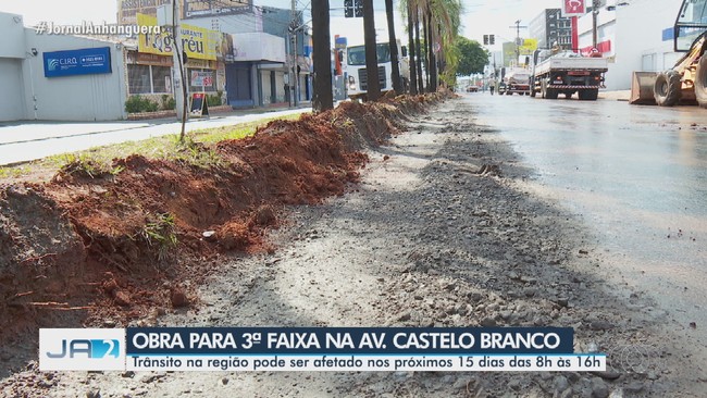 Obra da 3 faixa na Castelo Branco pode afetar o trnsito no local por 15 dias, em Goinia