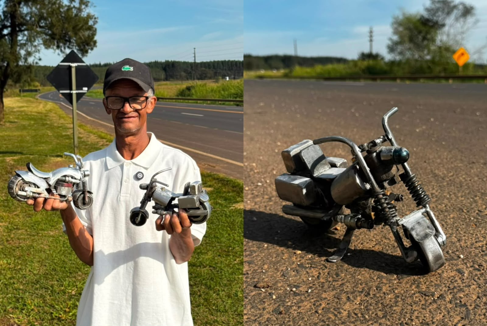 Após diagnóstico de câncer na boca, eletricista transforma sucata em esculturas de metal no interior de SP: 'Trabalhar a mente'