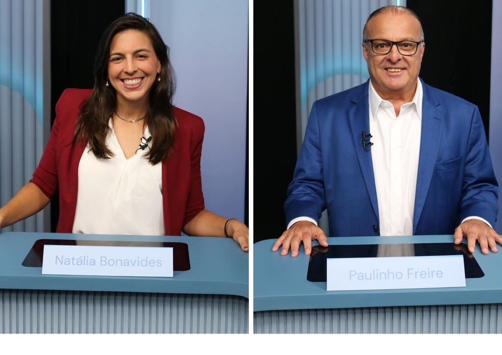Natália Bonavides (PT) e Paulinho Freire (União Brasil) — Foto: Augusto César Gomes/g1