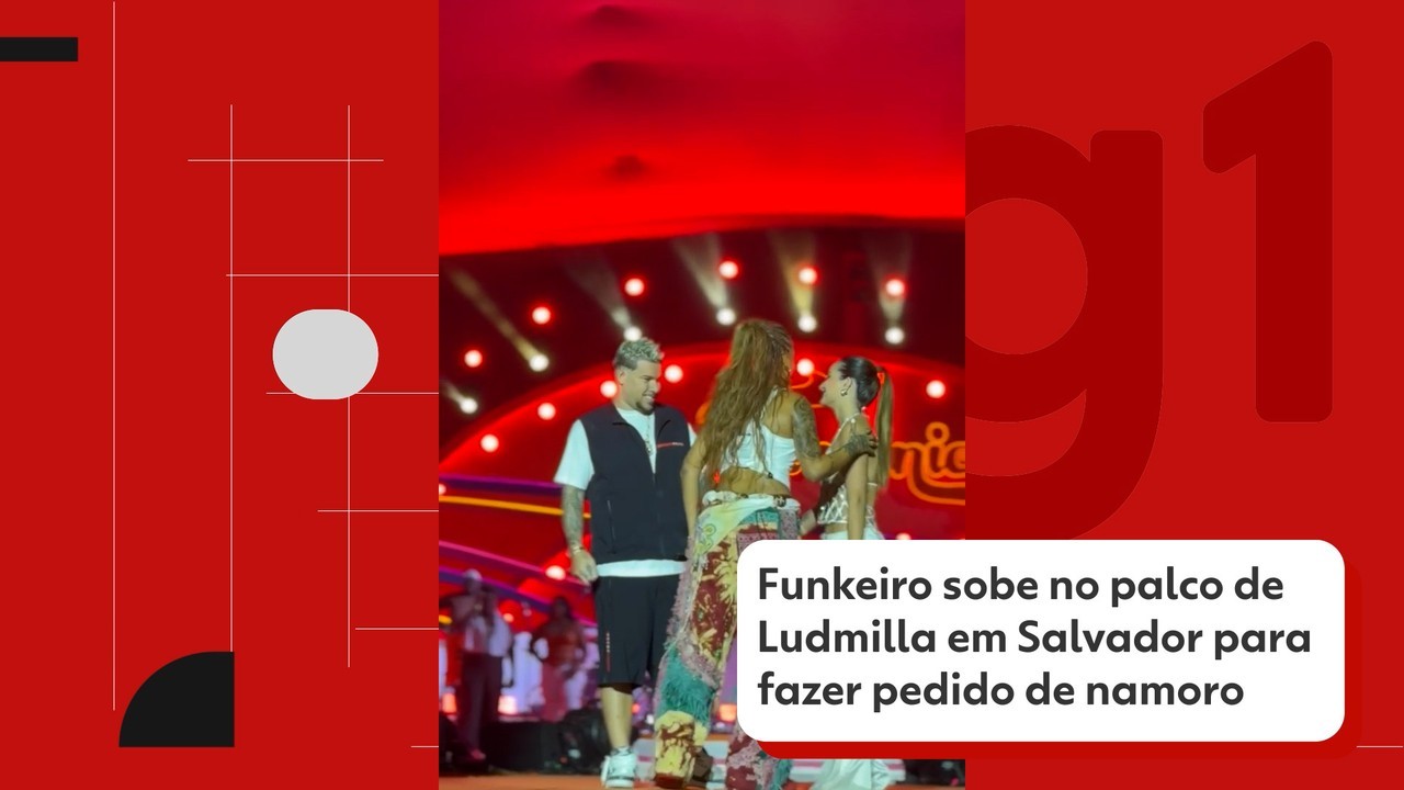 Funkeiro sobe no palco de Ludmilla em Salvador e faz pedido de namoro para influenciadora